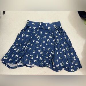SO Blue Floral Skater Skirt Size Medium